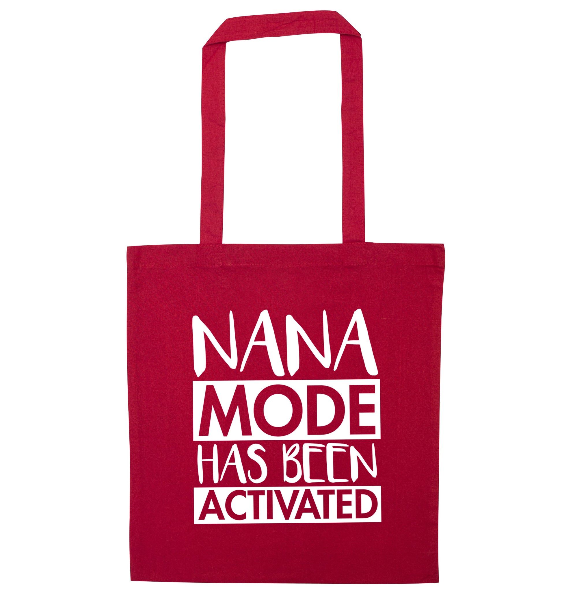 Nana mode activated red tote bag