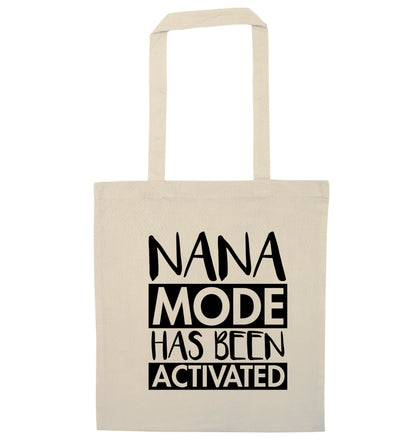 Nana mode activated natural tote bag