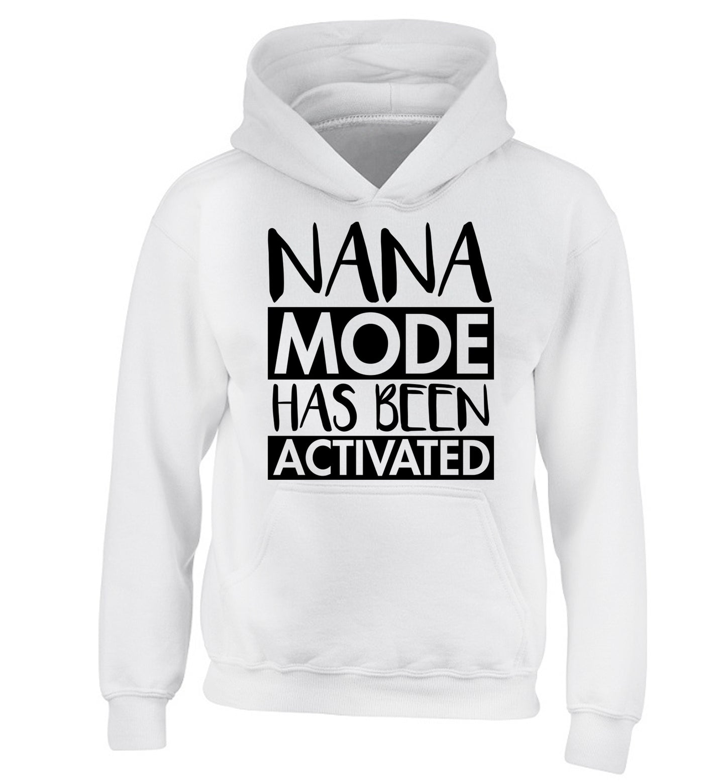 Nana mode activated children's white hoodie 12-14 Years