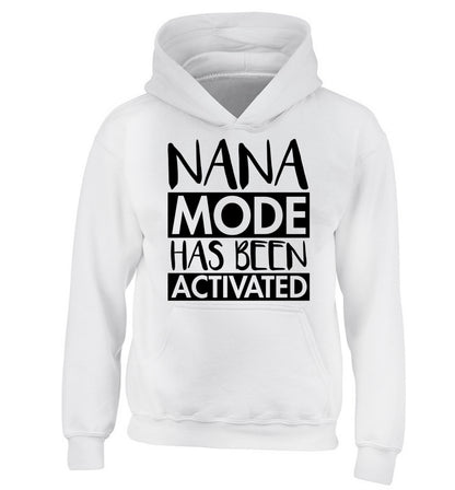 Nana mode activated children's white hoodie 12-14 Years