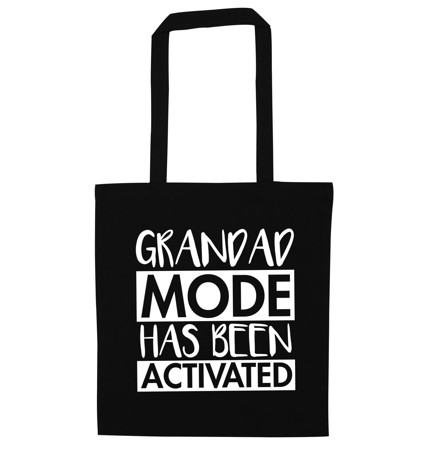 Grandad mode activated black tote bag