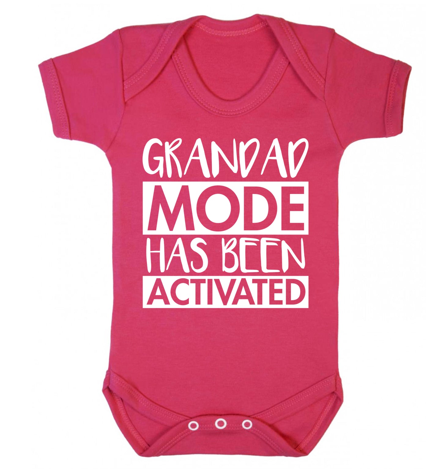 Grandad mode activated Baby Vest dark pink 18-24 months