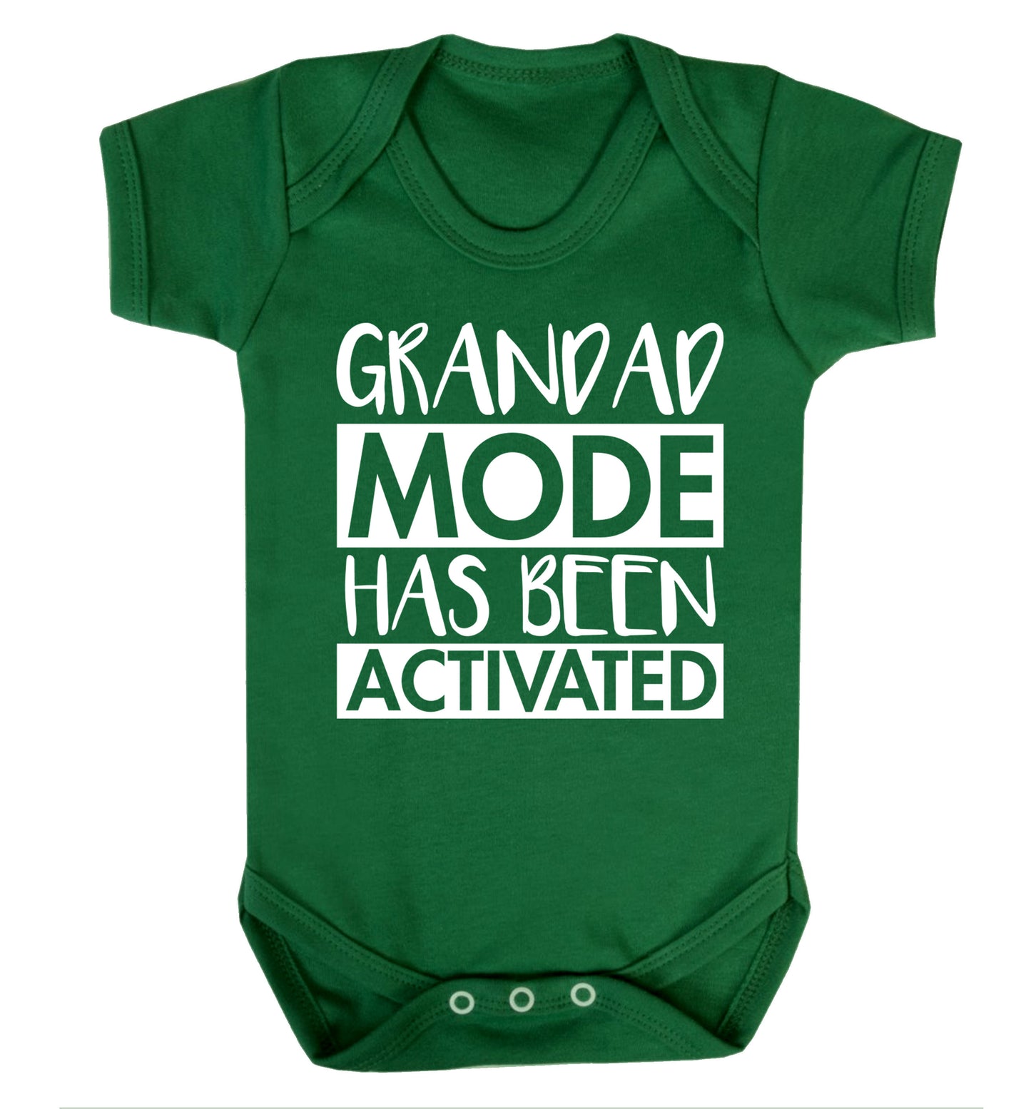 Grandad mode activated Baby Vest green 18-24 months