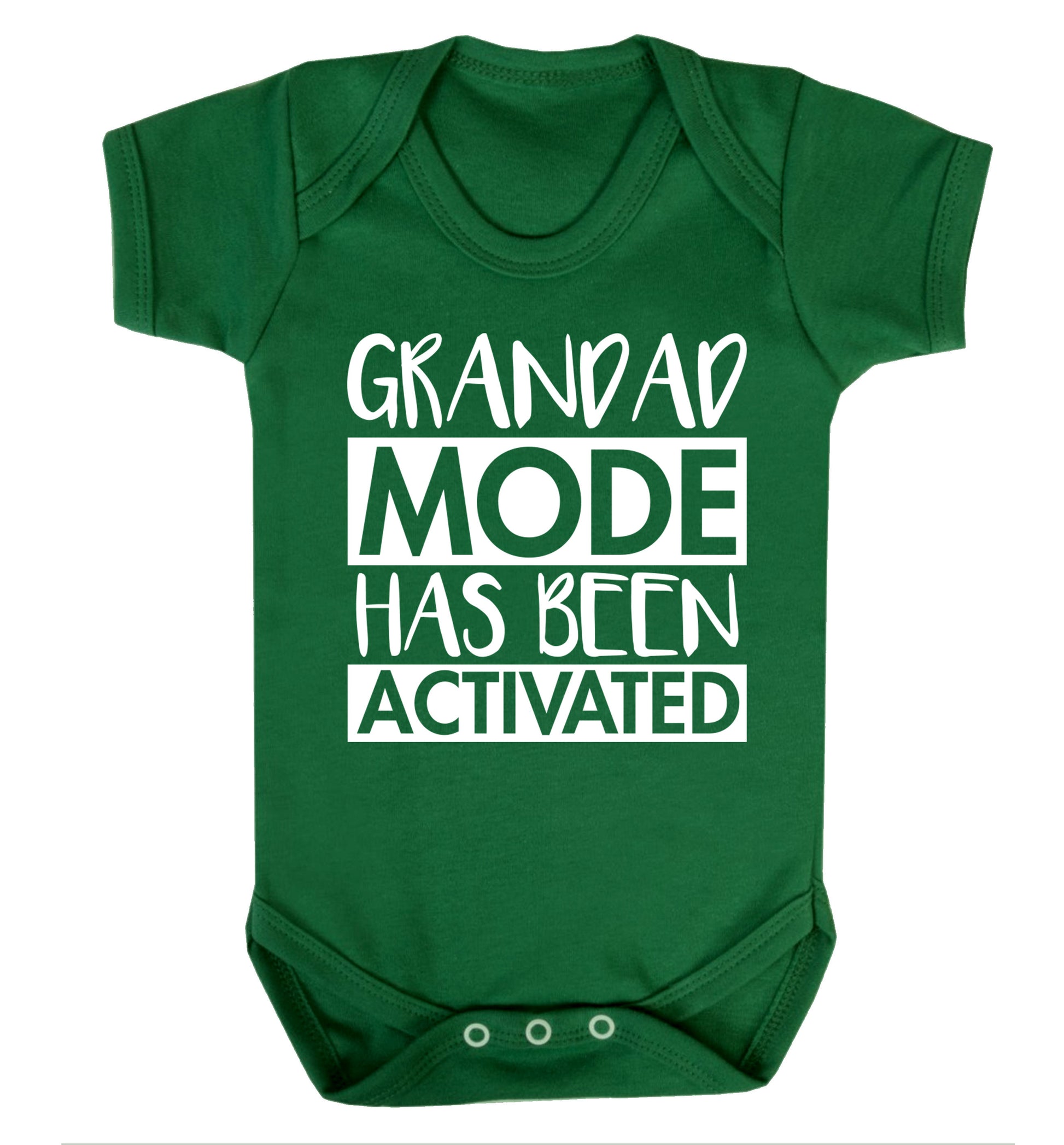 Grandad mode activated Baby Vest green 18-24 months