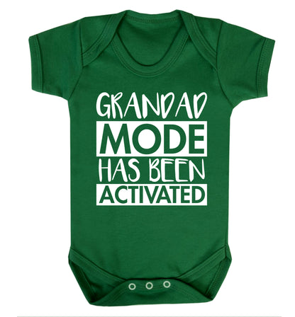 Grandad mode activated Baby Vest green 18-24 months