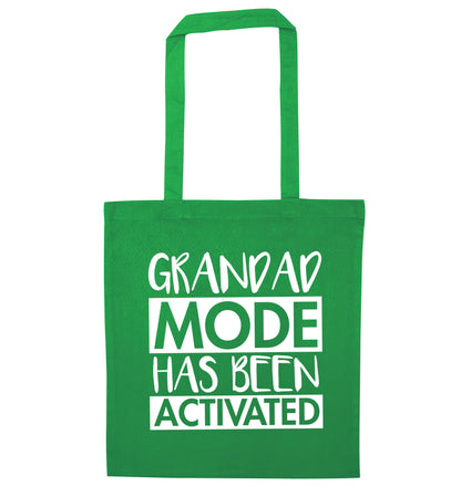 Grandad mode activated green tote bag