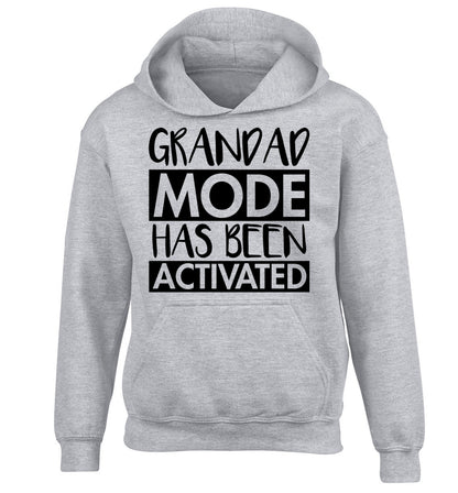 Grandad mode activated children's grey hoodie 12-14 Years