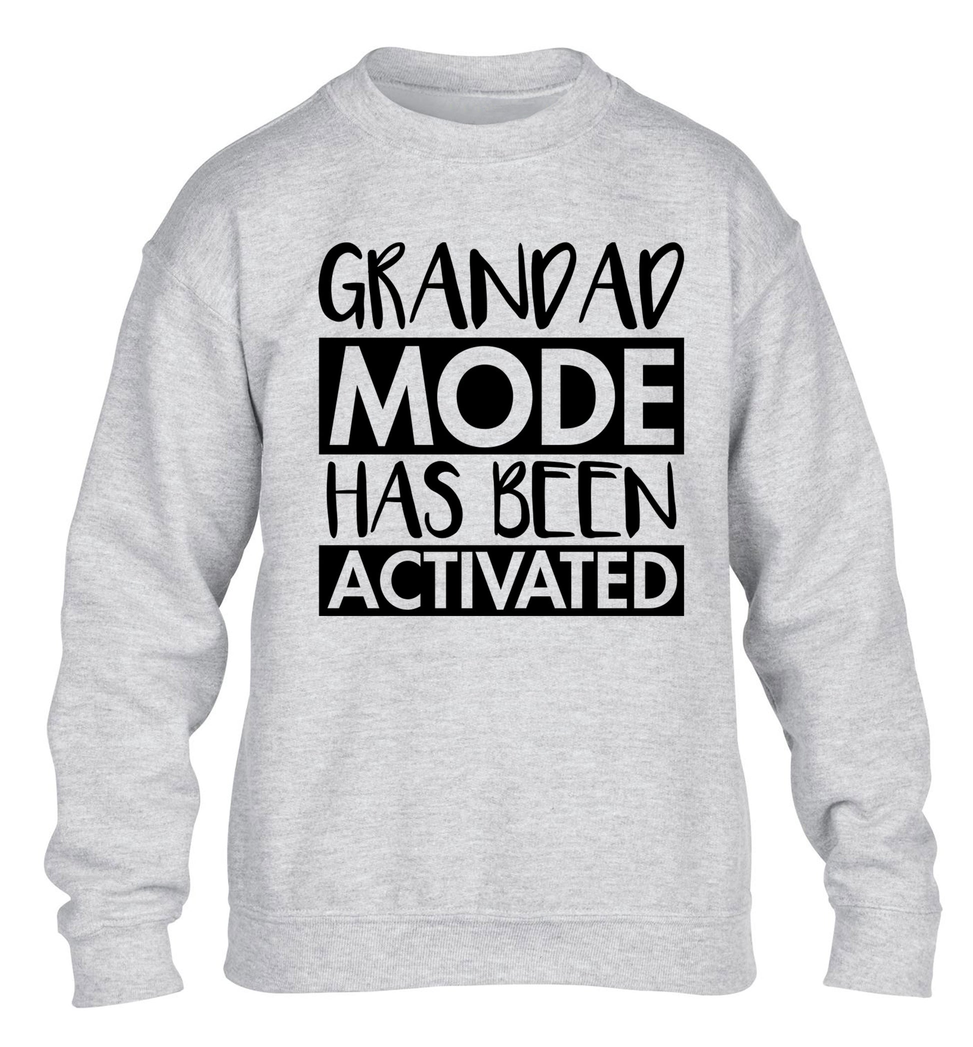 Grandad mode activated children's grey sweater 12-14 Years