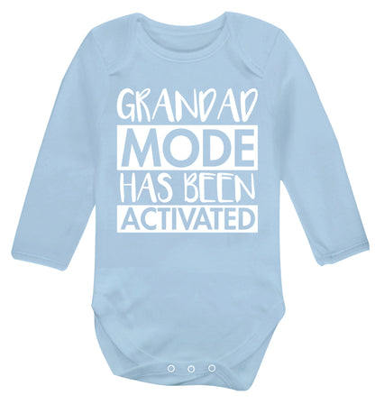 Grandad mode activated Baby Vest long sleeved pale blue 6-12 months