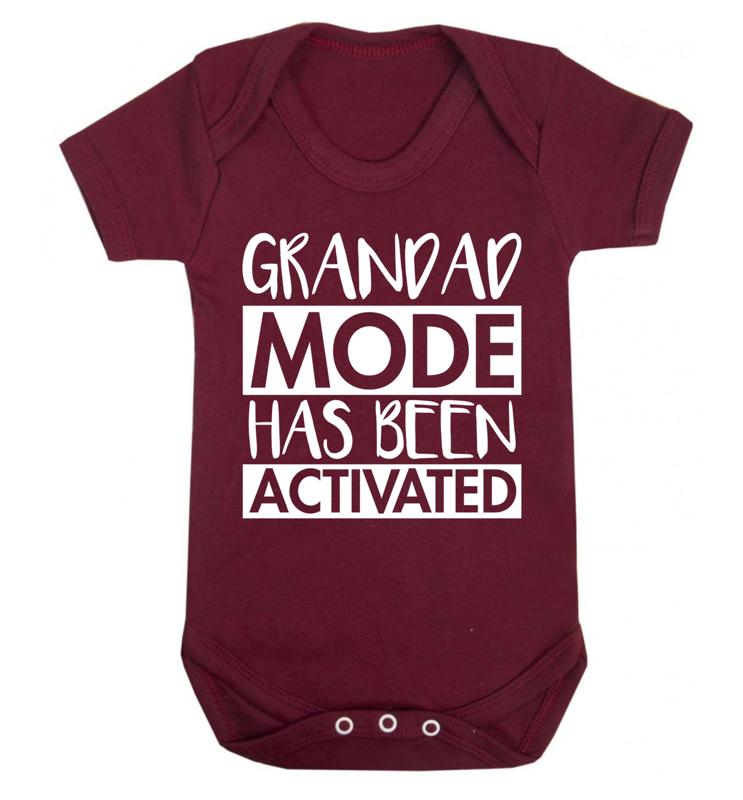 Grandad mode activated Baby Vest maroon 18-24 months