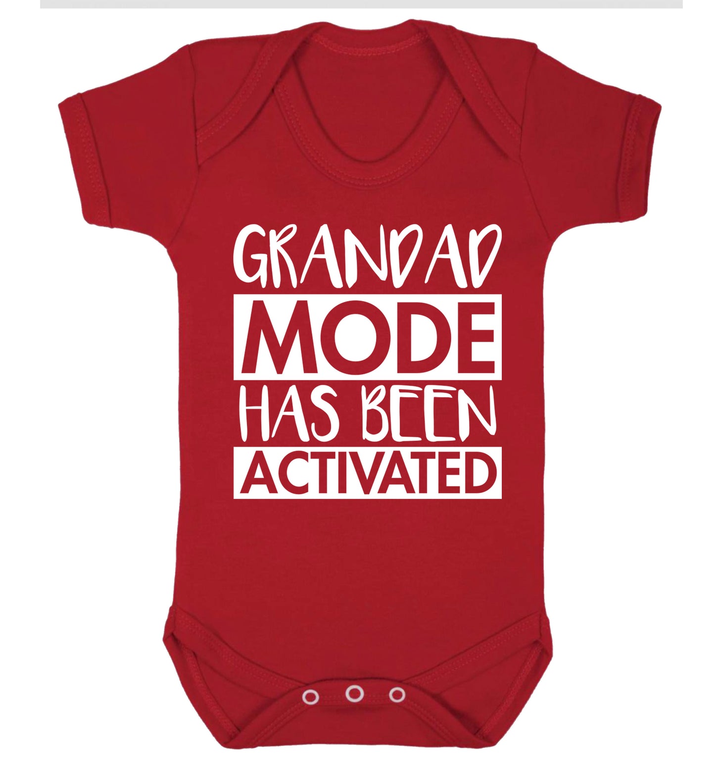 Grandad mode activated Baby Vest red 18-24 months