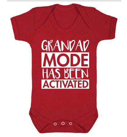 Grandad mode activated Baby Vest red 18-24 months