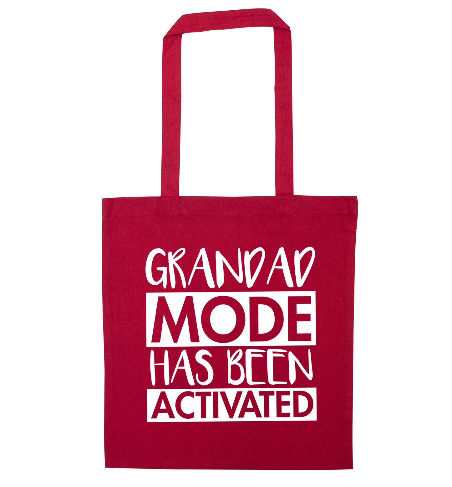 Grandad mode activated red tote bag