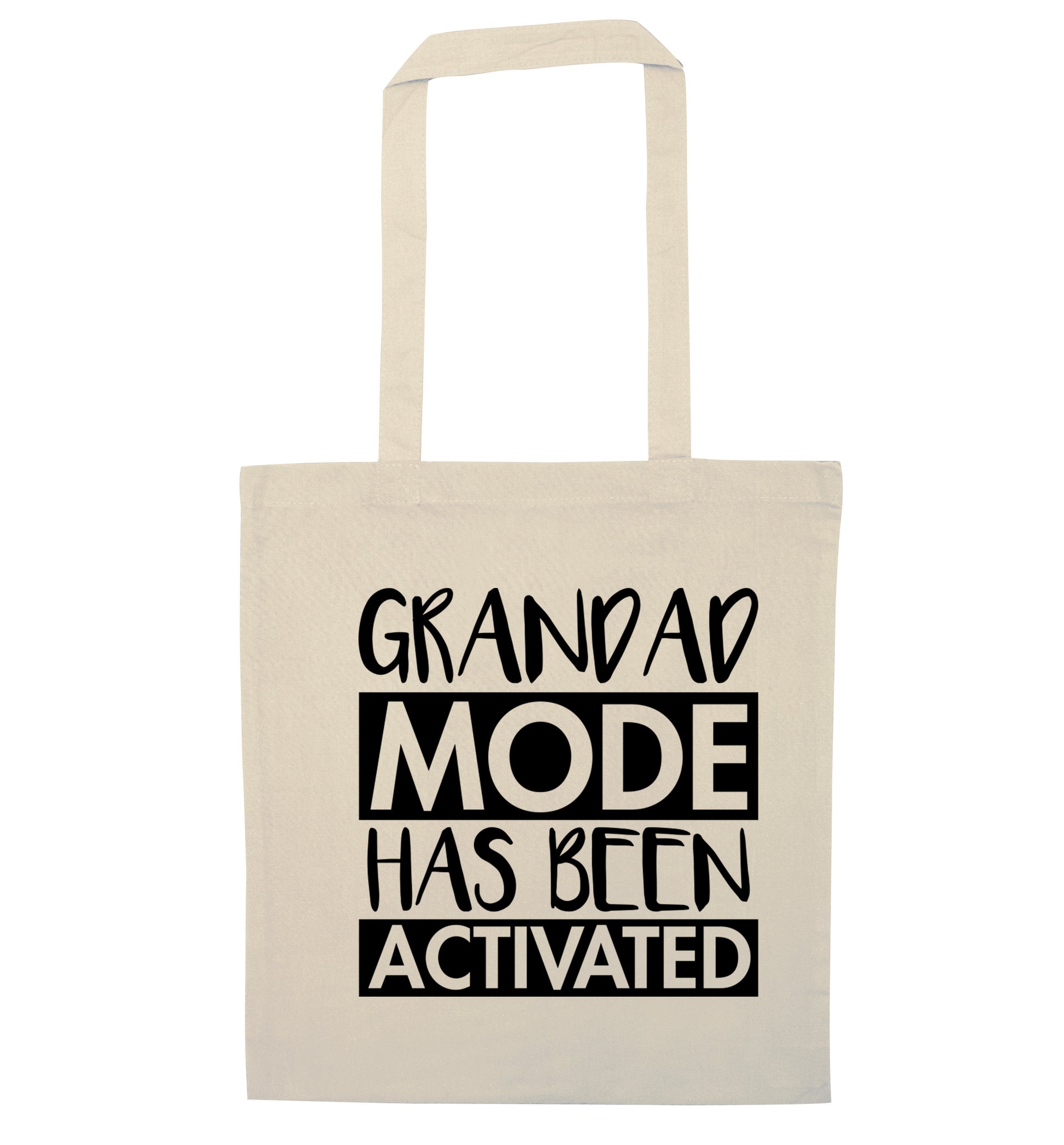 Grandad mode activated natural tote bag