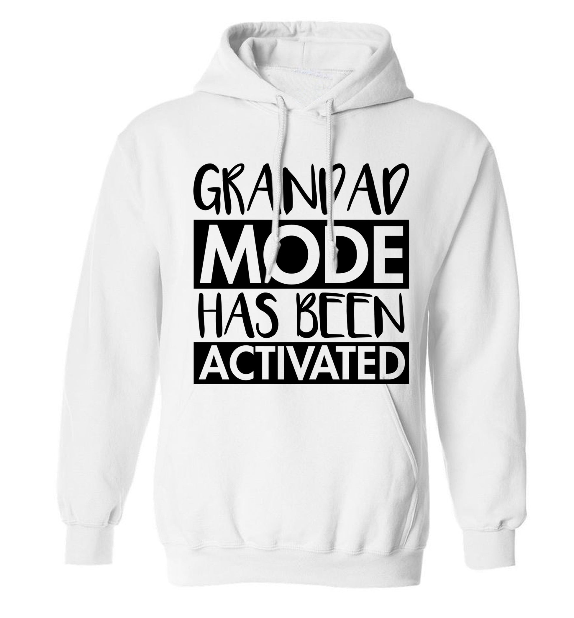 Grandad mode activated adults unisex white hoodie 2XL