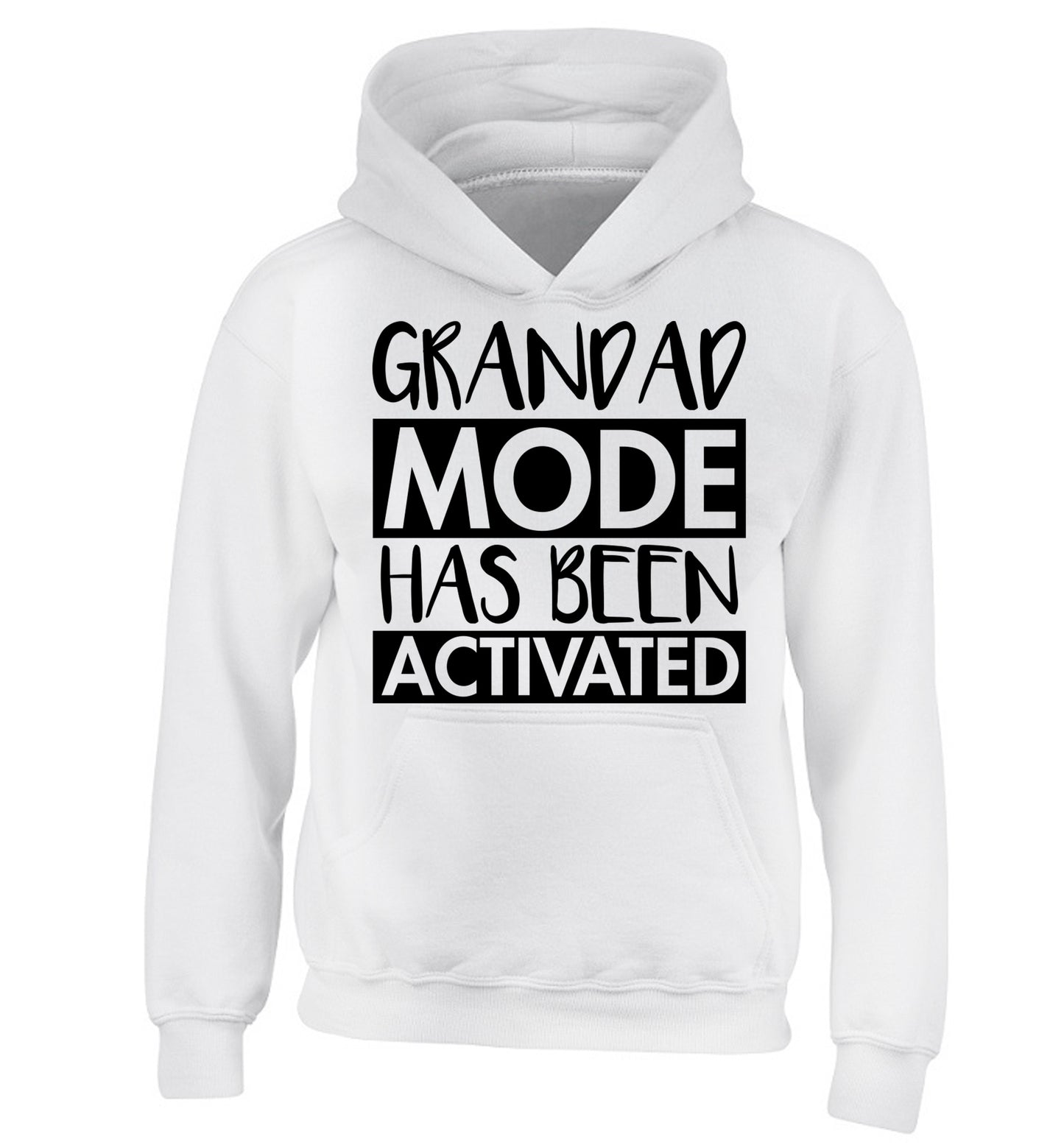Grandad mode activated children's white hoodie 12-14 Years