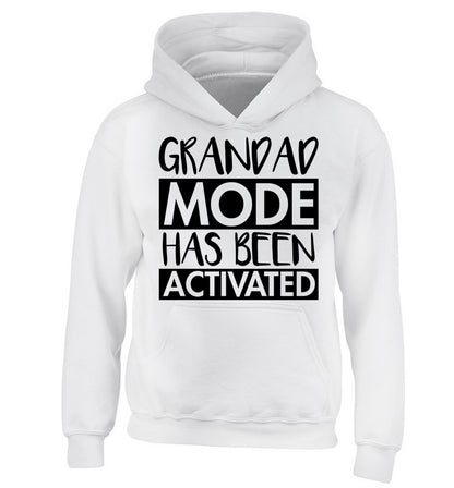 Grandad mode activated children's white hoodie 12-14 Years