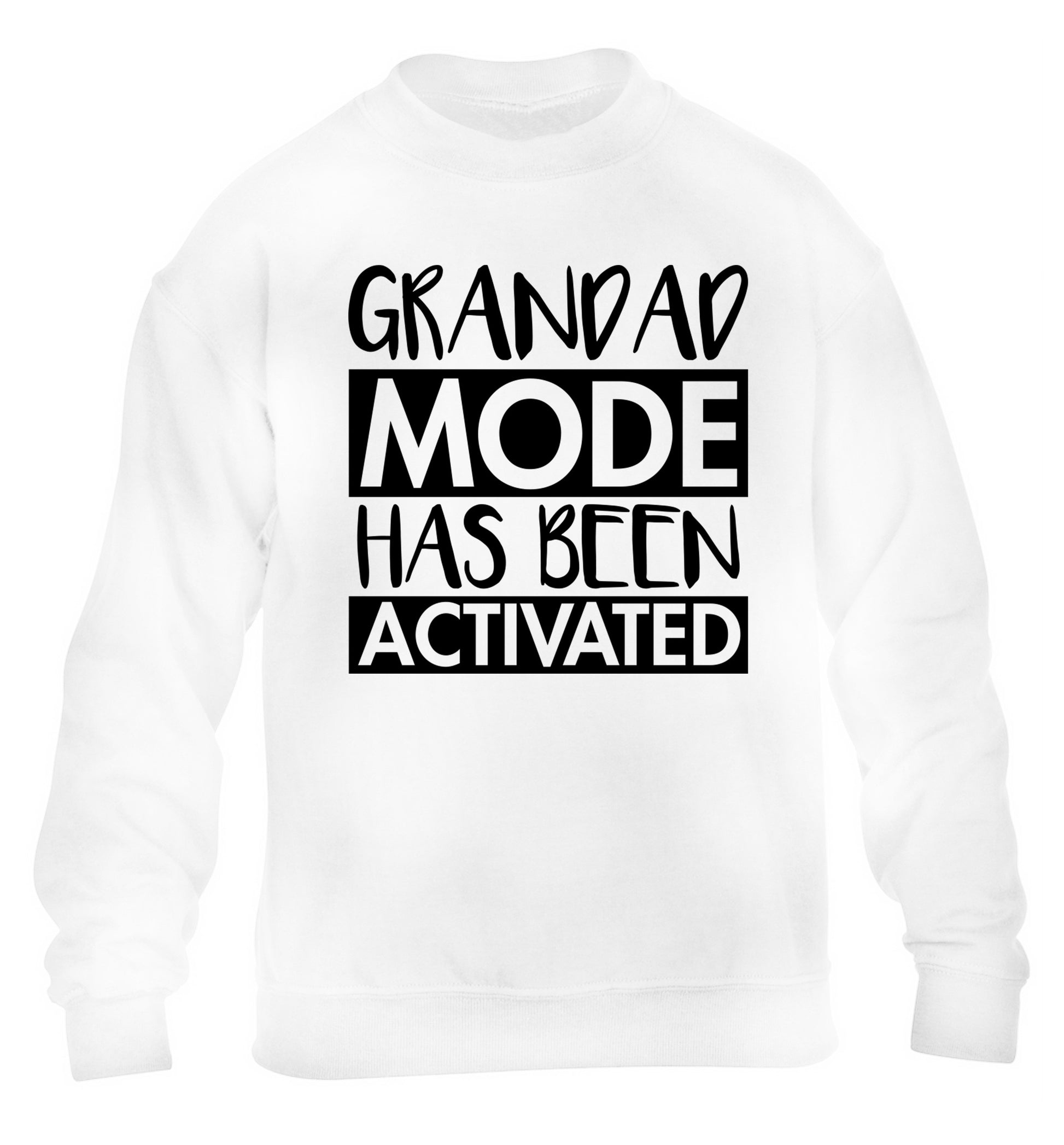 Grandad mode activated children's white sweater 12-14 Years