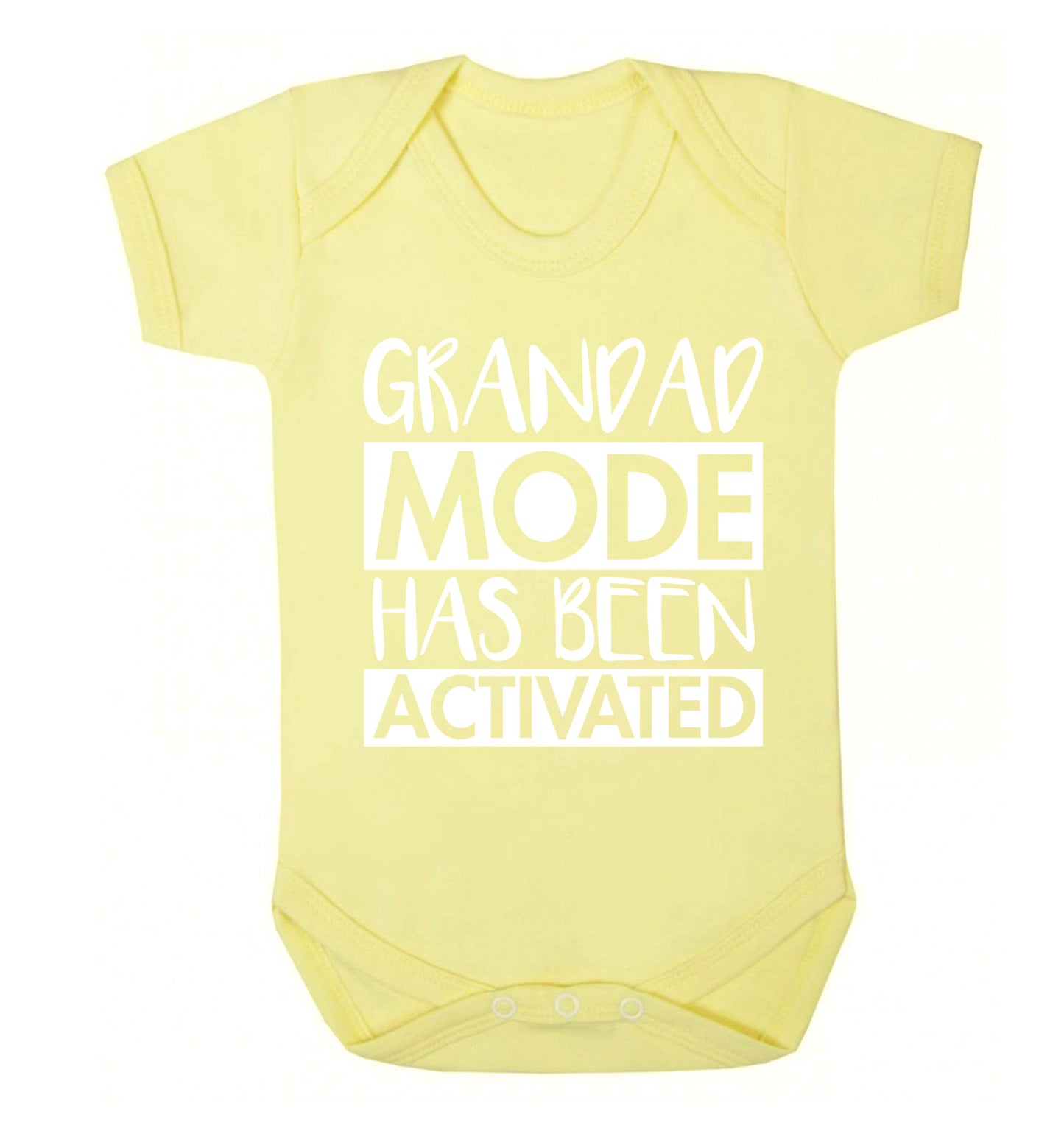 Grandad mode activated Baby Vest pale yellow 18-24 months