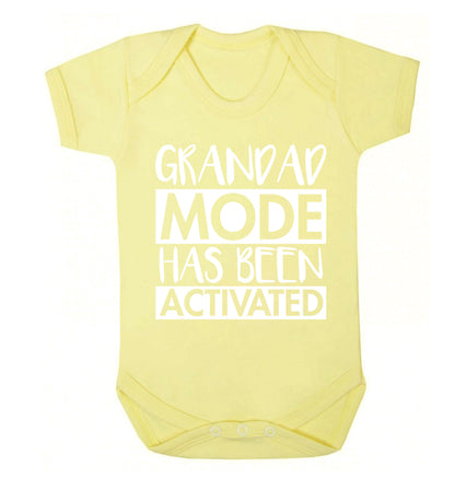 Grandad mode activated Baby Vest pale yellow 18-24 months