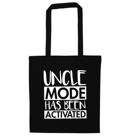 Uncle mode activated black tote bag