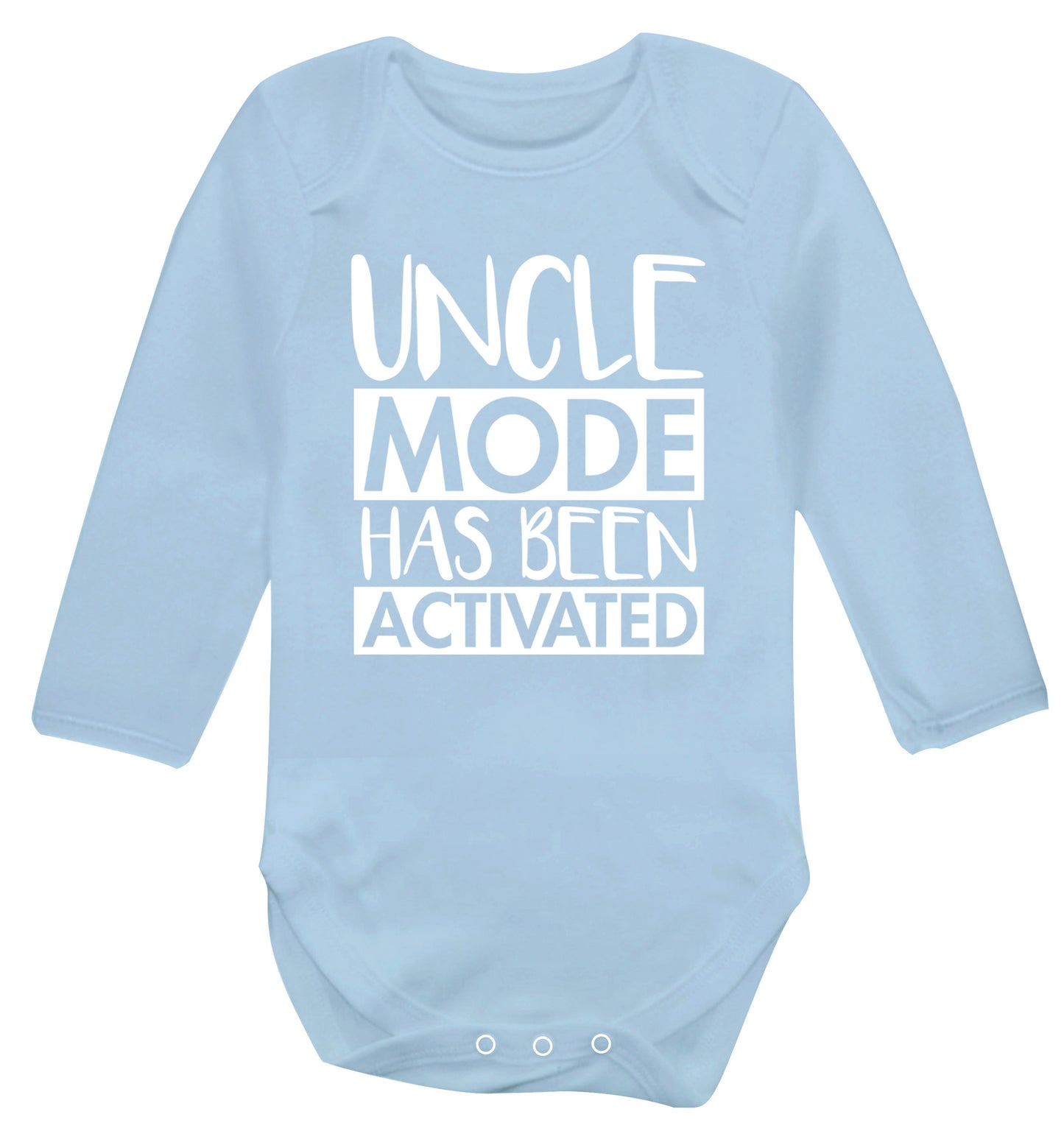 Uncle mode activated Baby Vest long sleeved pale blue 6-12 months