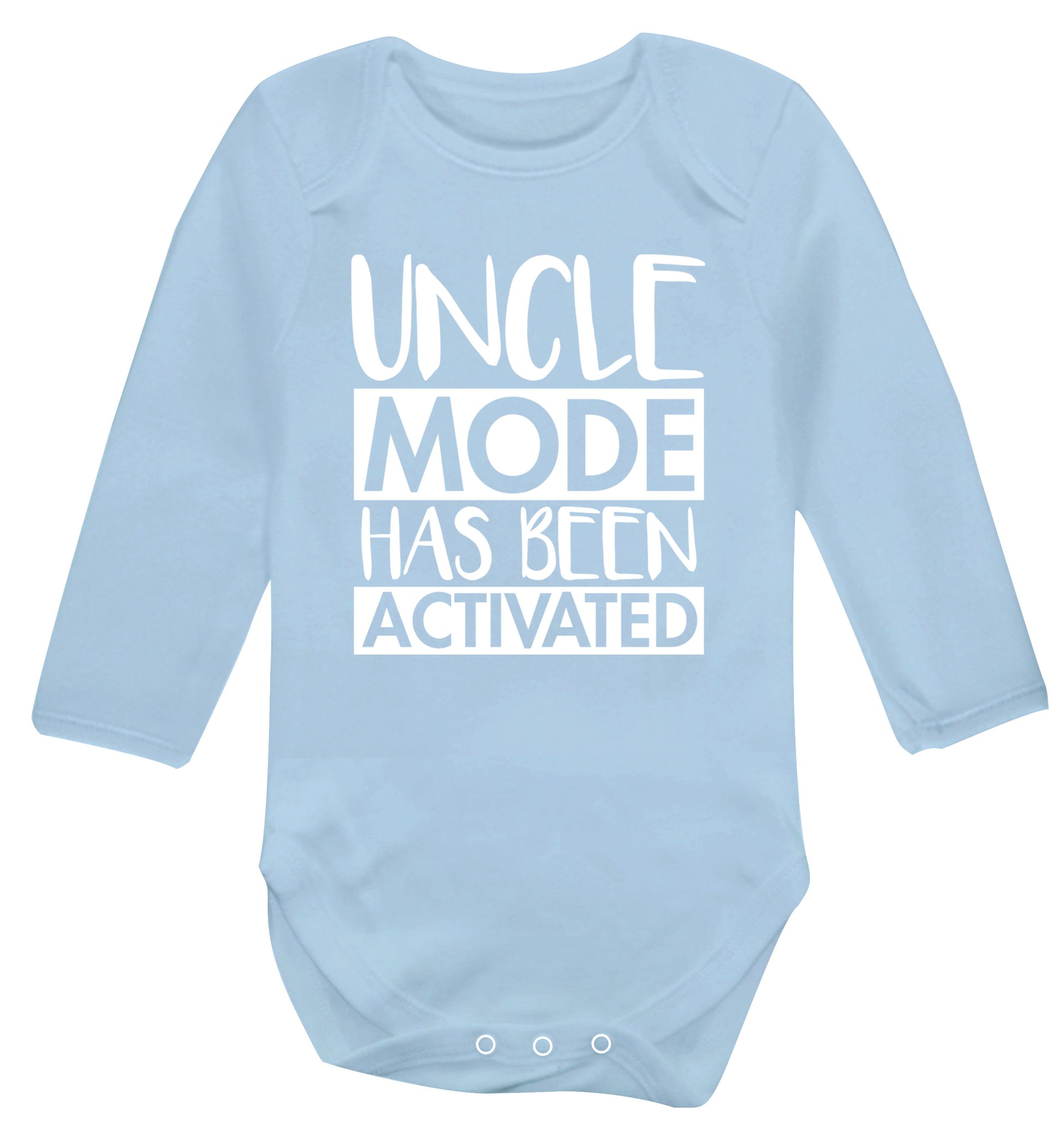 Uncle mode activated Baby Vest long sleeved pale blue 6-12 months