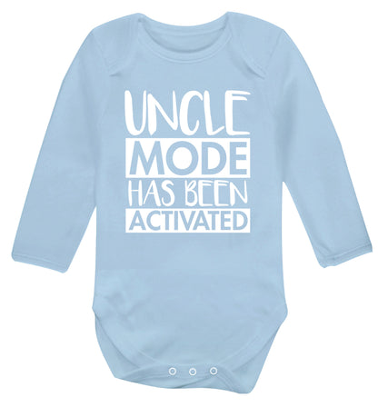 Uncle mode activated Baby Vest long sleeved pale blue 6-12 months