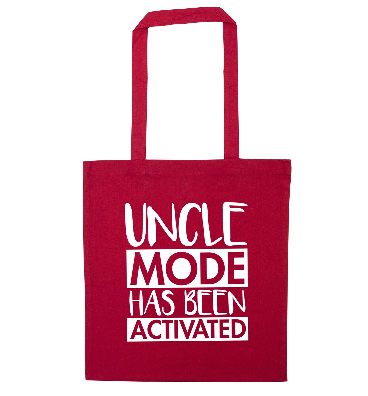 Uncle mode activated red tote bag