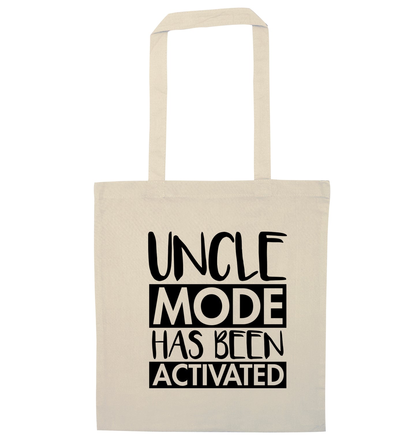Uncle mode activated natural tote bag