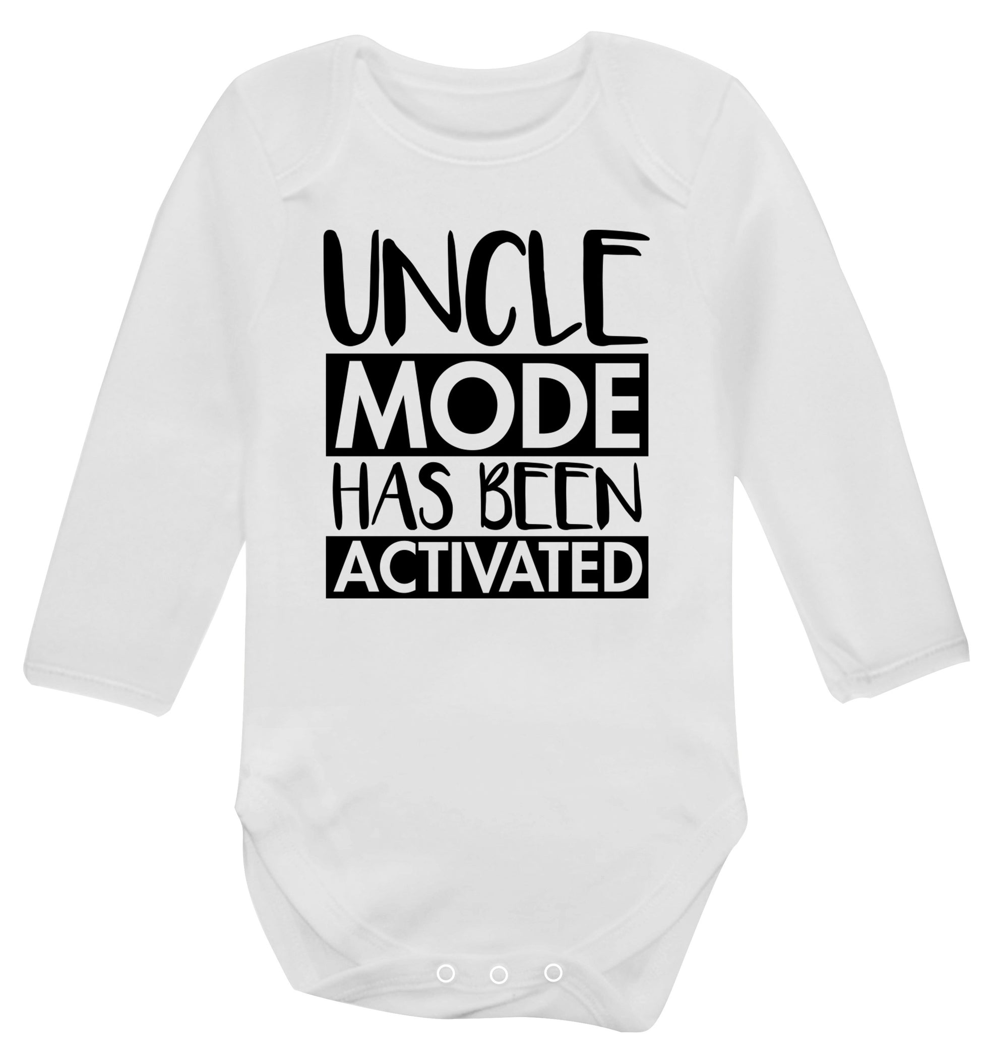 Uncle mode activated Baby Vest long sleeved white 6-12 months