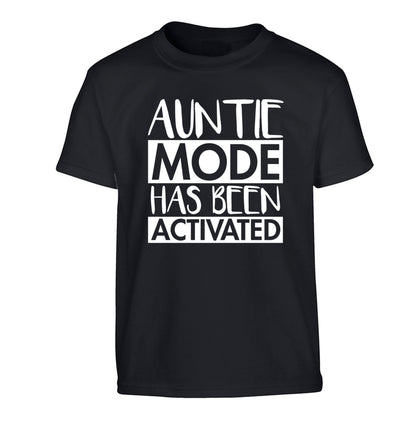 Auntie mode activated Children's black Tshirt 12-14 Years