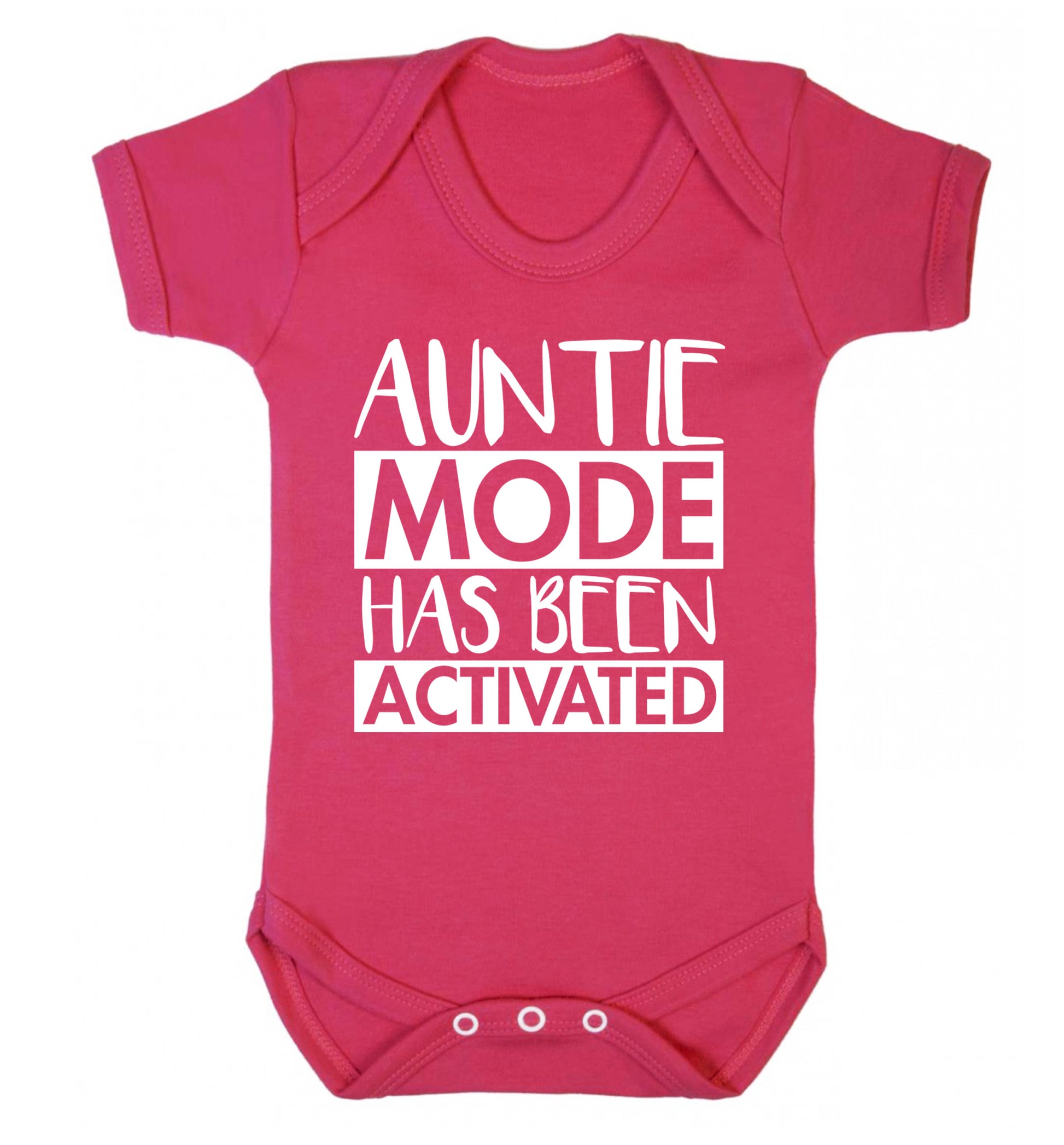 Auntie mode activated Baby Vest dark pink 18-24 months