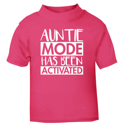 Auntie mode activated pink Baby Toddler Tshirt 2 Years