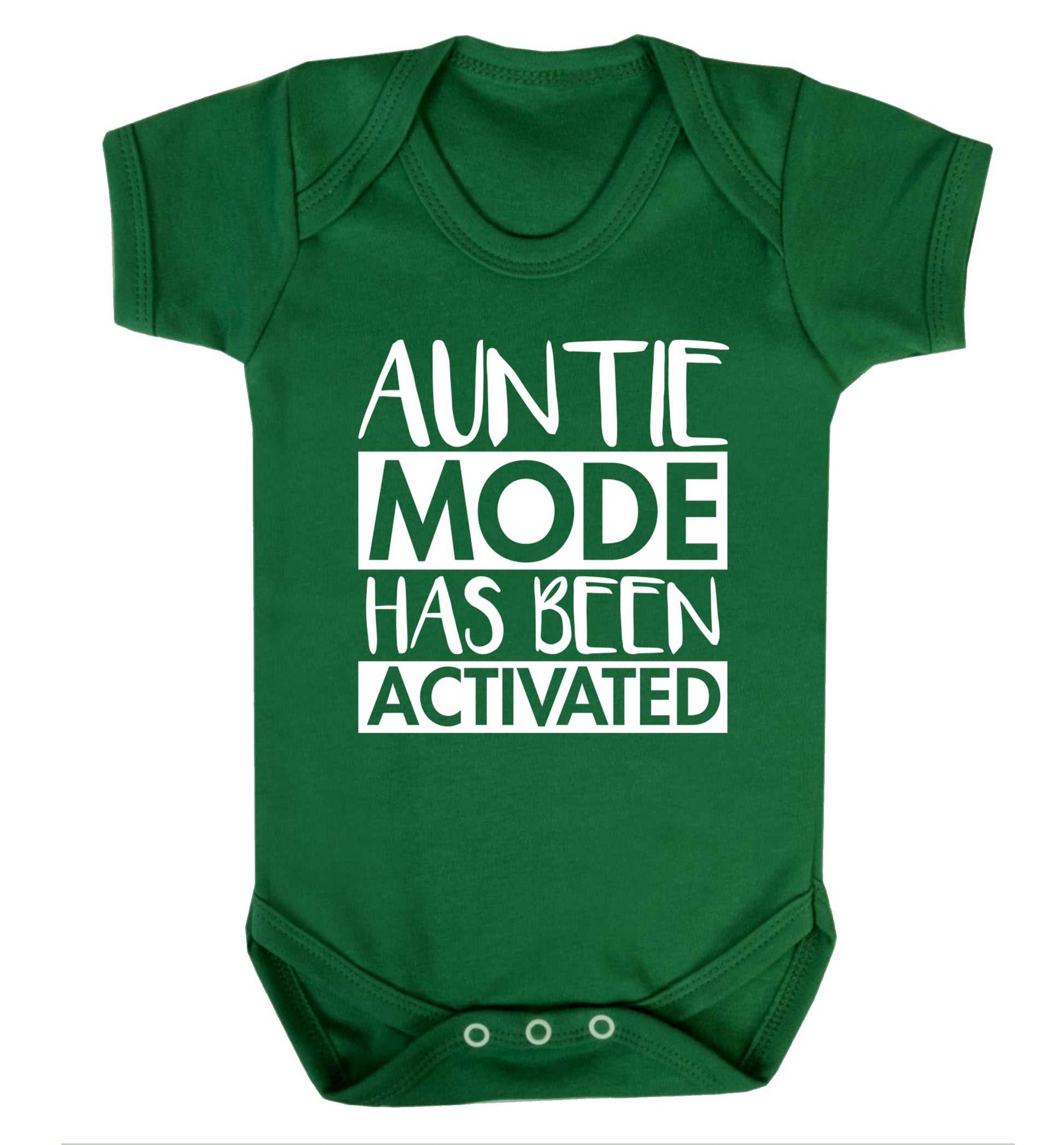 Auntie mode activated Baby Vest green 18-24 months