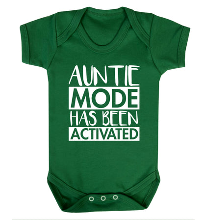 Auntie mode activated Baby Vest green 18-24 months