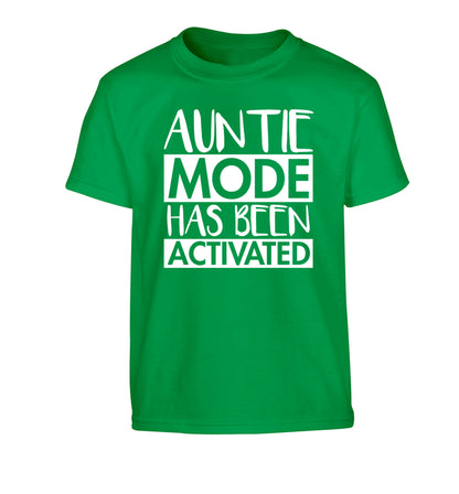 Auntie mode activated Children's green Tshirt 12-14 Years