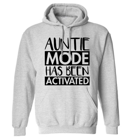 Auntie mode activated adults unisex grey hoodie 2XL