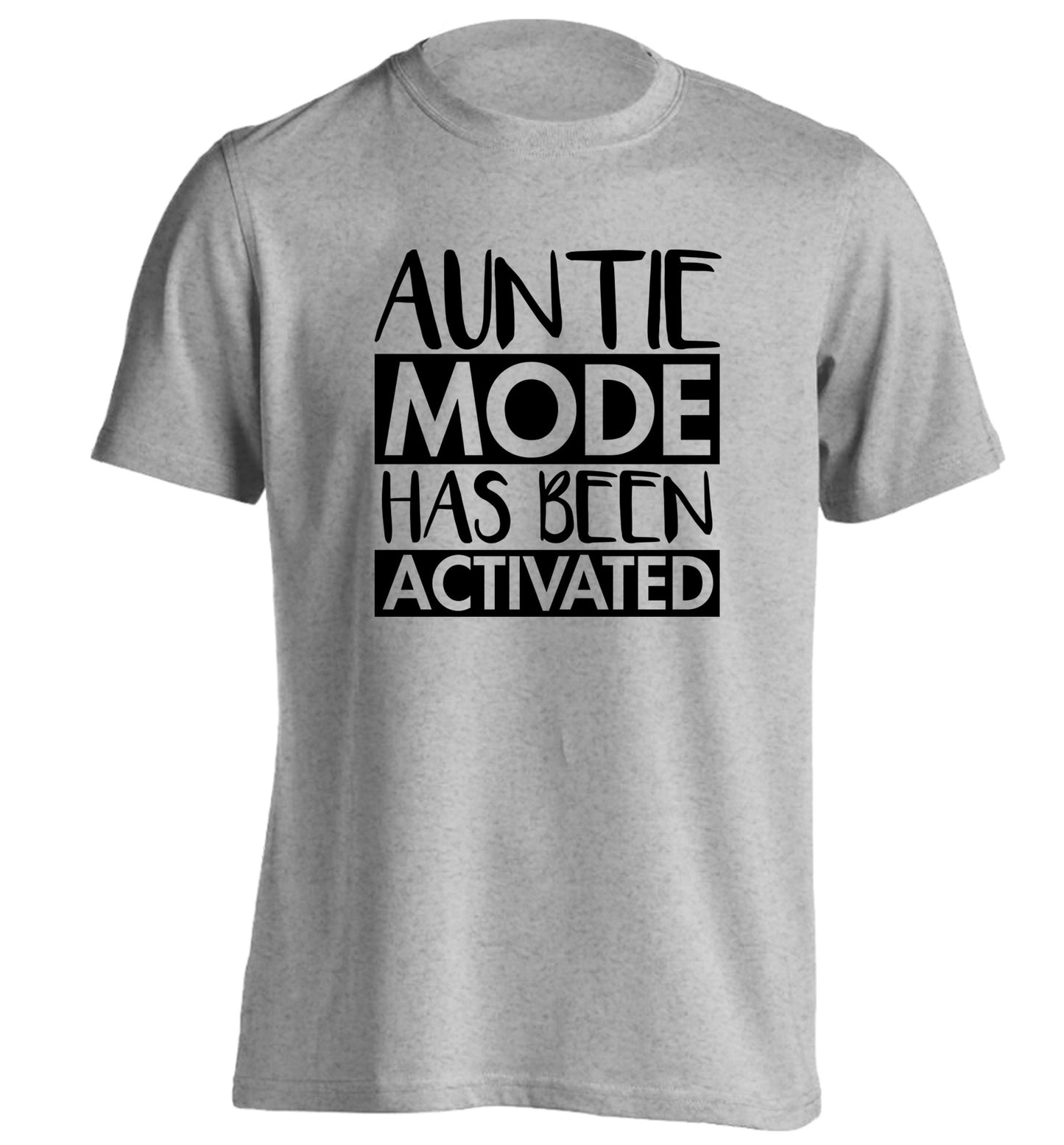 Auntie mode activated adults unisex grey Tshirt 2XL