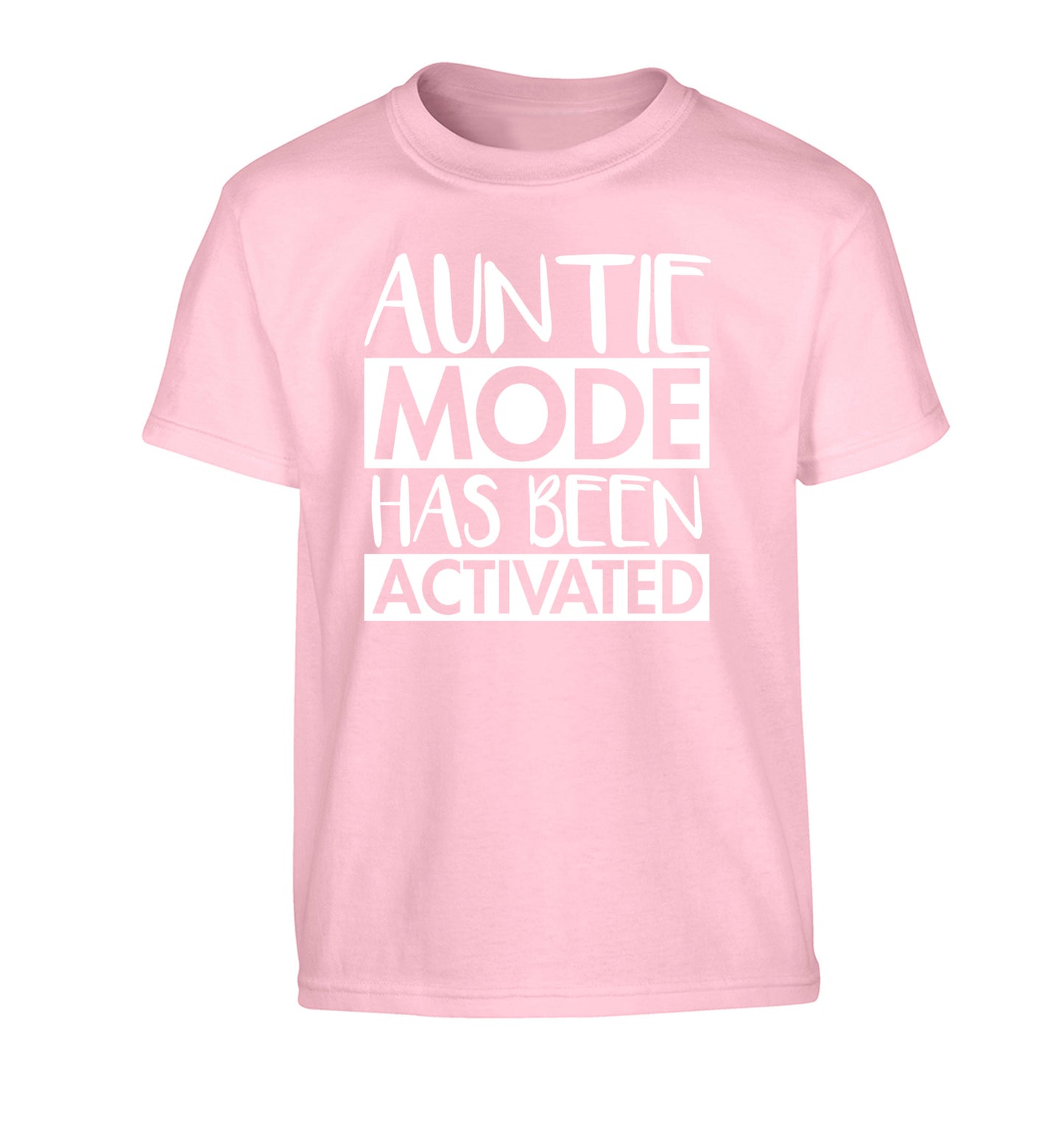Auntie mode activated Children's light pink Tshirt 12-14 Years