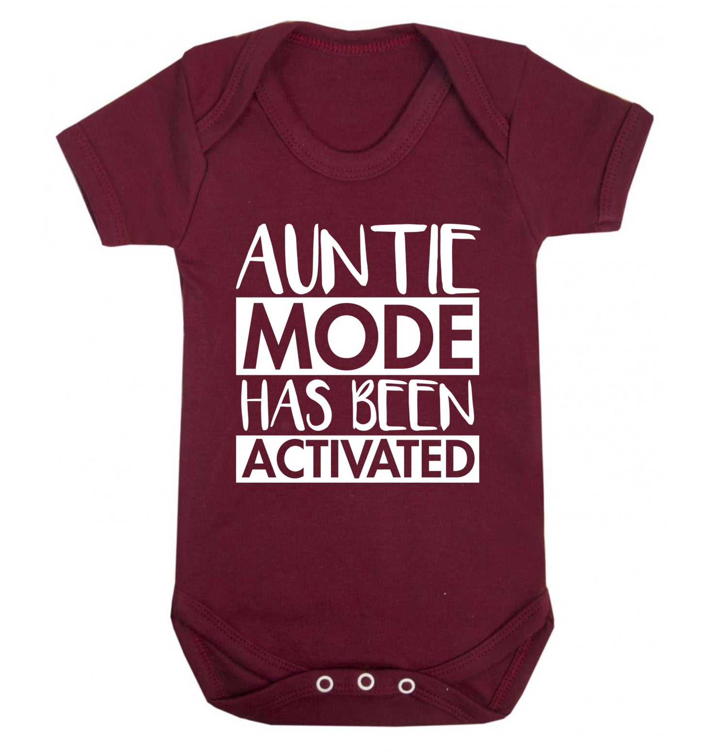 Auntie mode activated Baby Vest maroon 18-24 months