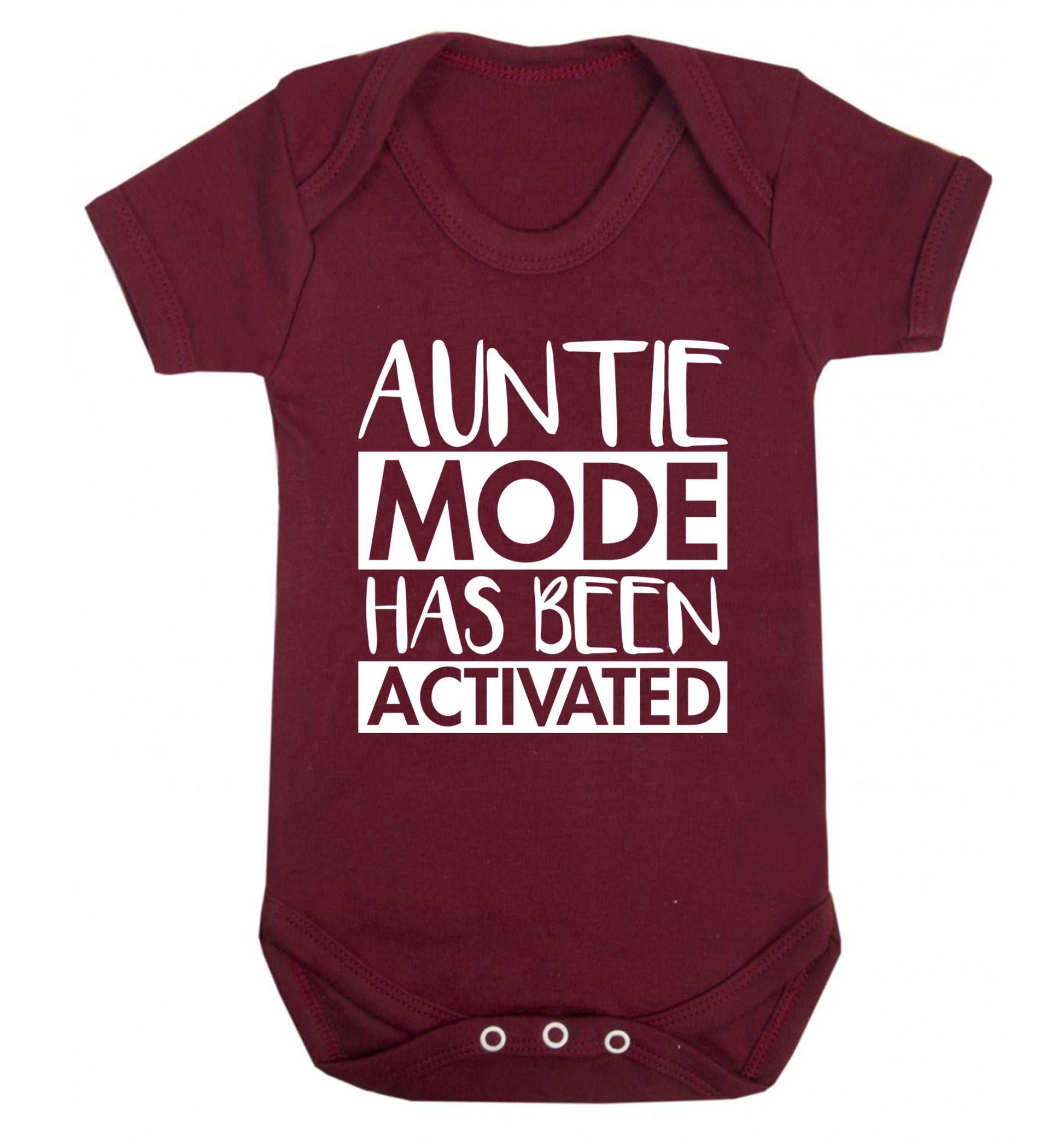 Auntie mode activated Baby Vest maroon 18-24 months