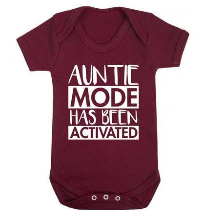 Auntie mode activated Baby Vest maroon 18-24 months