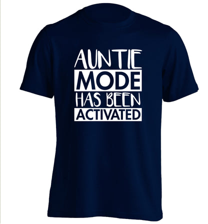 Auntie mode activated adults unisex navy Tshirt 2XL