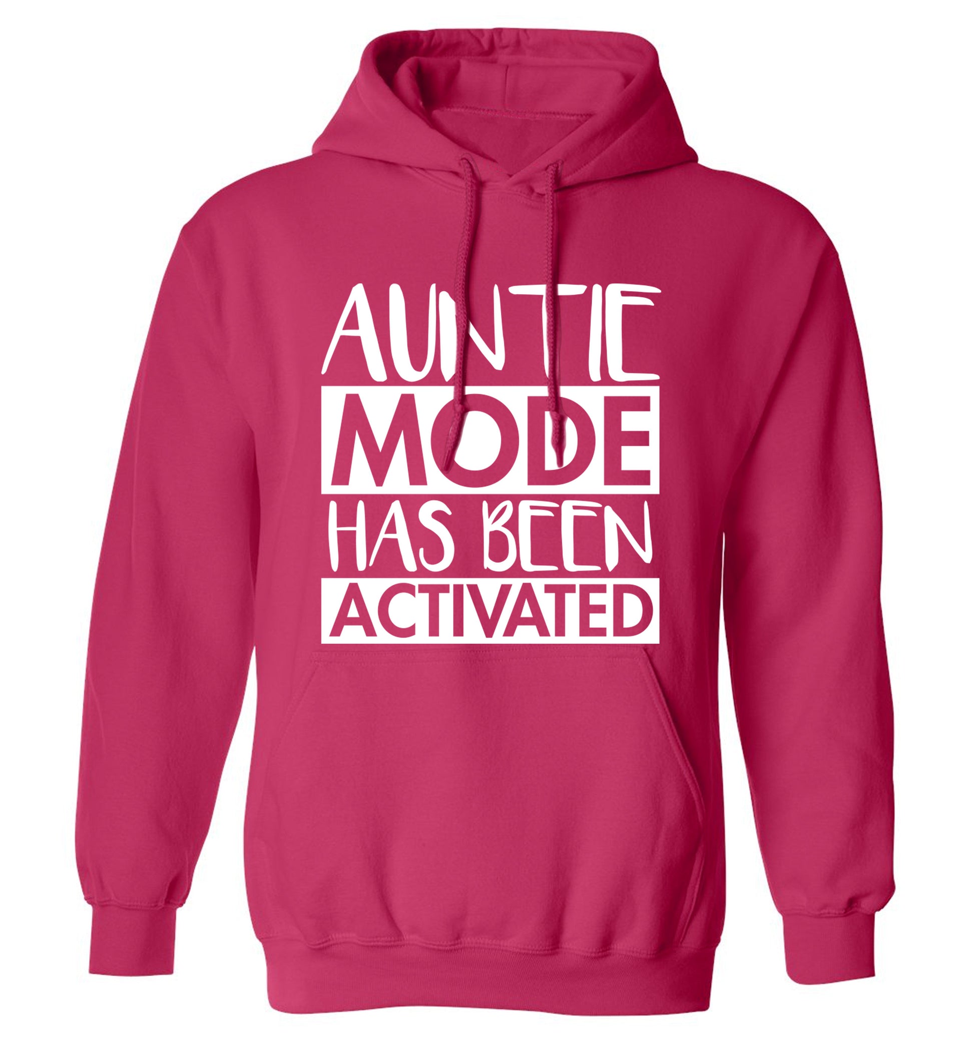 Auntie mode activated adults unisex pink hoodie 2XL