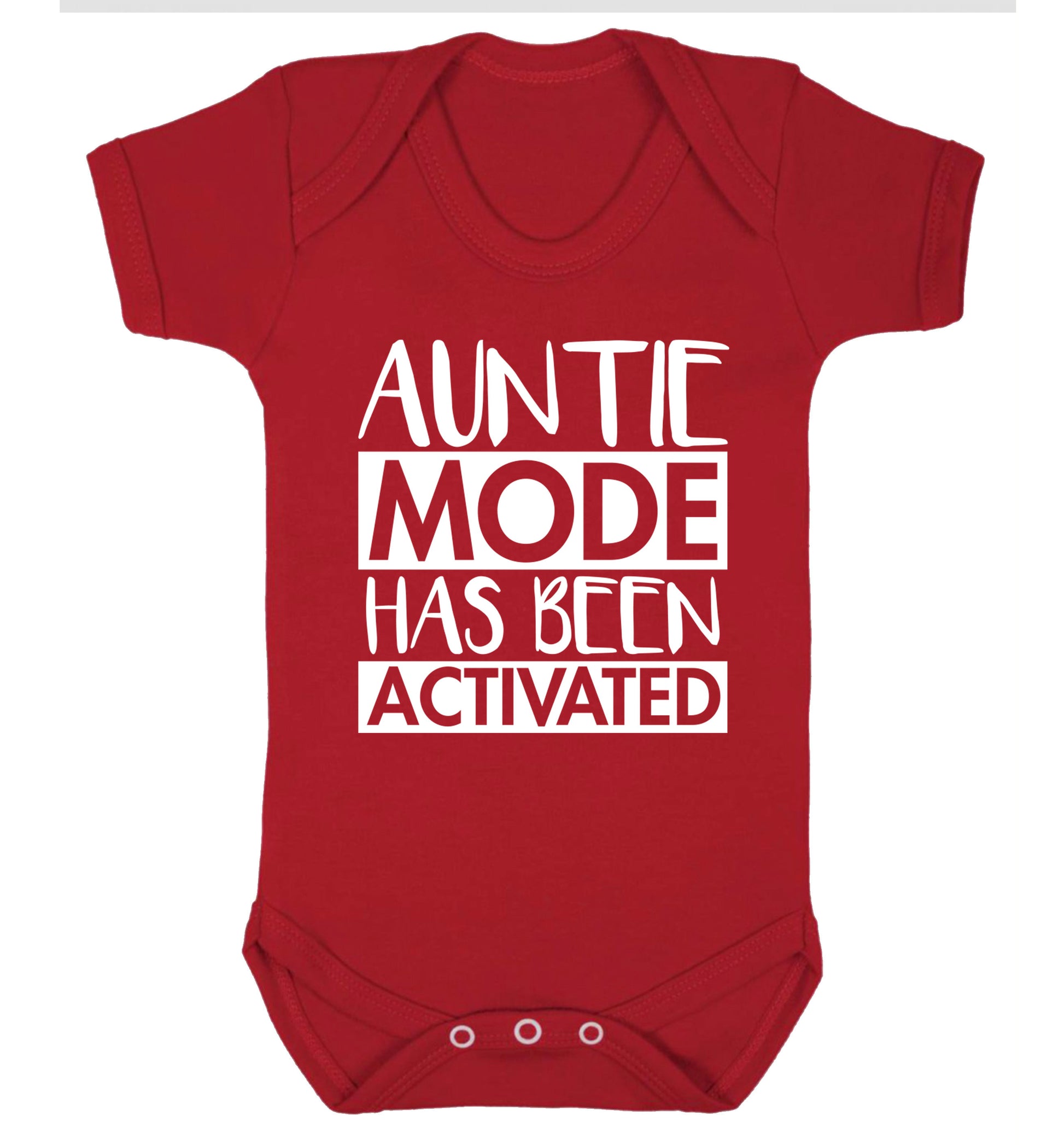 Auntie mode activated Baby Vest red 18-24 months
