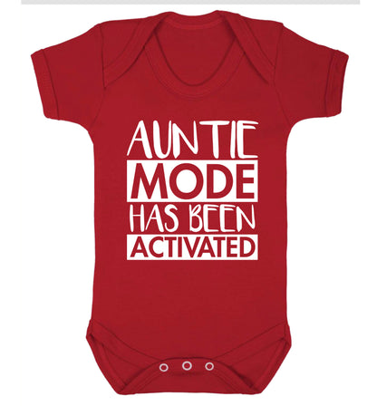 Auntie mode activated Baby Vest red 18-24 months