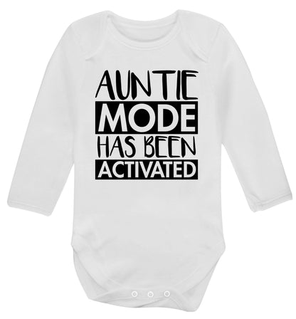 Auntie mode activated Baby Vest long sleeved white 6-12 months
