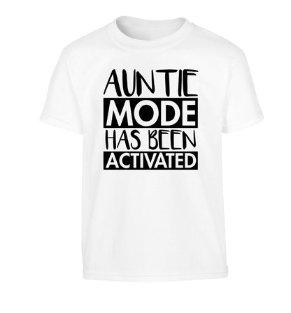 Auntie mode activated Children's white Tshirt 12-14 Years