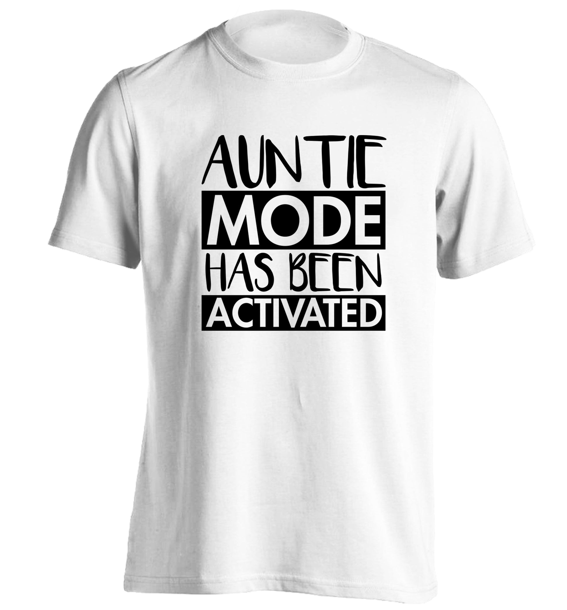 Auntie mode activated adults unisex white Tshirt 2XL